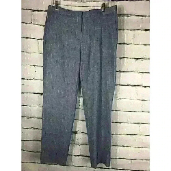 Reiss Womens Size 10 Blue Plaid Dress Pants w/Pockets - Picture 1 of 3